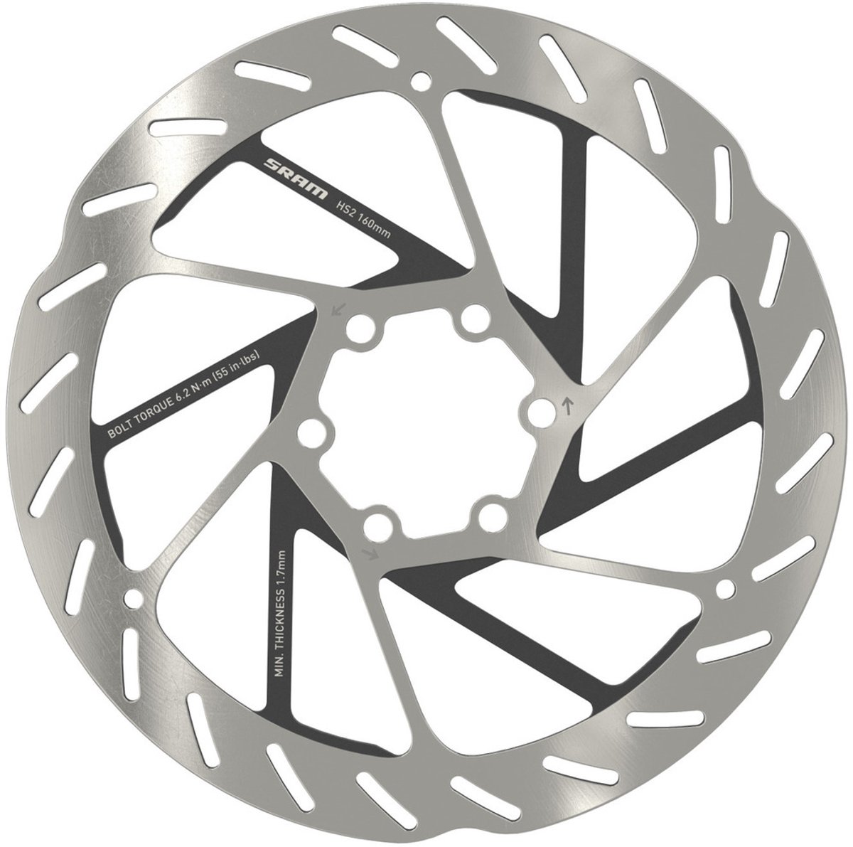 SRAM Bremsscheibe HS2 6-Loch 160 mm - mehr Bremskraft und optimales Wärmemanagement