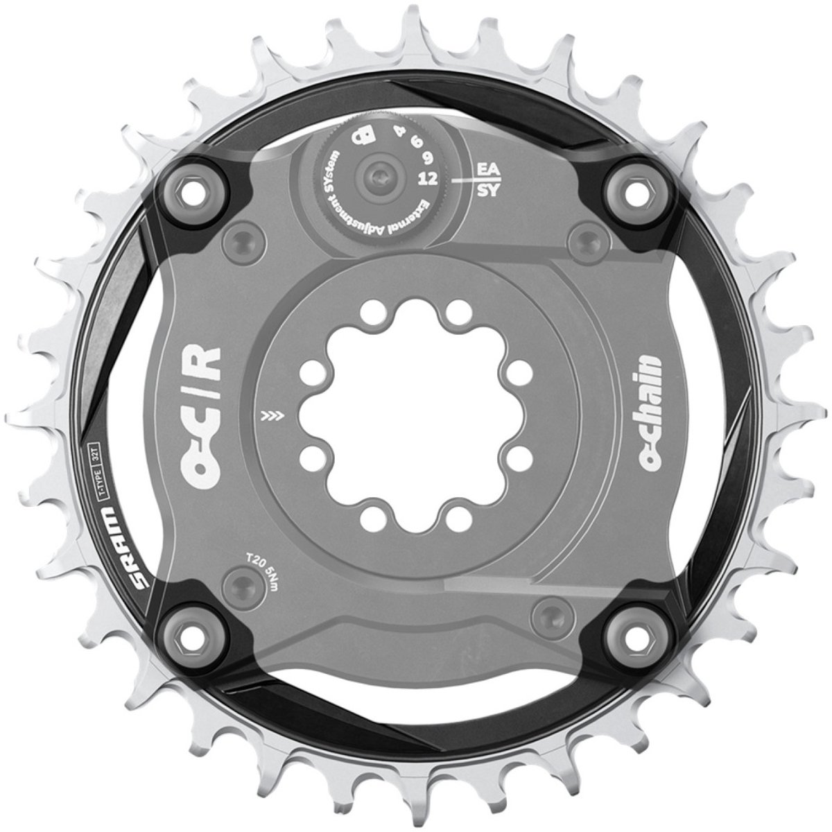 SRAM Ochain Kettenblatt T-Type XX 104 BCD 34T - Eagle Transmission Kettenblatt für optimale Performance