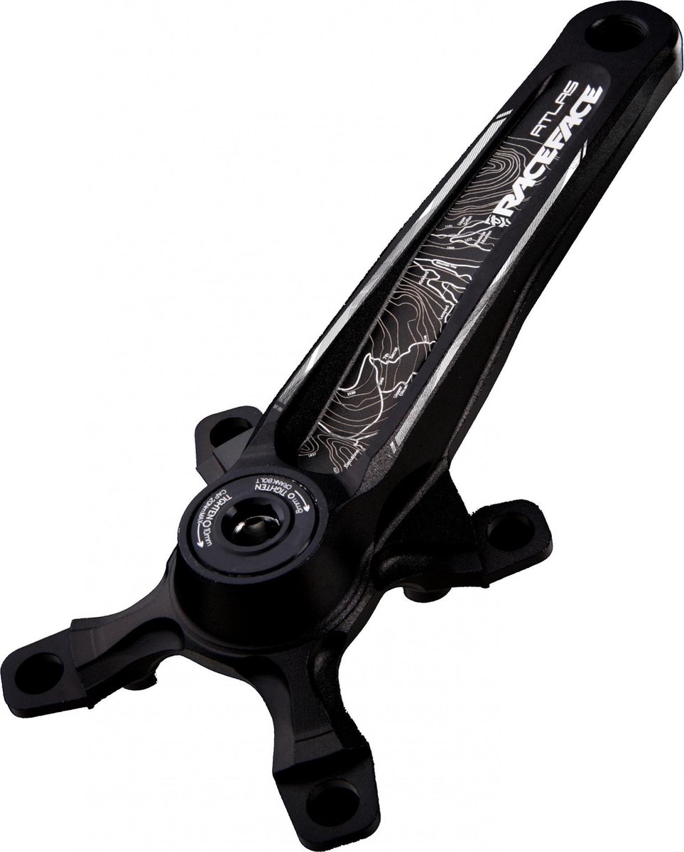 Race Face Atlas Kurbel, 175mm, 68/73mm, 30mm, schwarz - robuste Performance für Enduro & Downhill