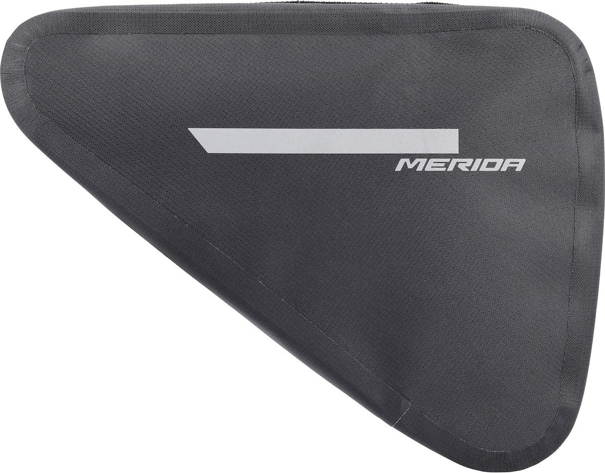 Merida Rahmentasche TRIANGLE STRIPE II 3 L Grau - wasserabweisende Rahmentasche mit Klettbefestigung