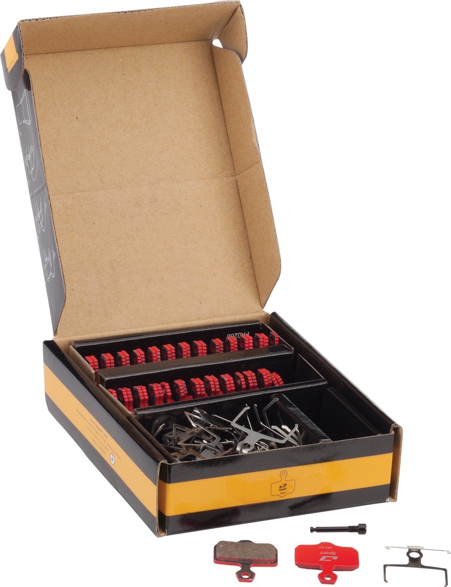 Jagwire Bremsbeläge Disc Sport Semi-Metallic Werkstattverpackung Rot - 25 Paar langlebige Bremsbeläge