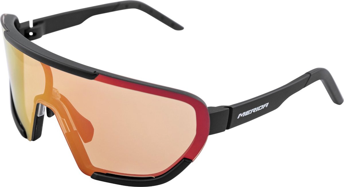Merida Sonnenbrille PRO RACE Onesize Schwarz/Weiß - photochromische Performance-Sportbrille