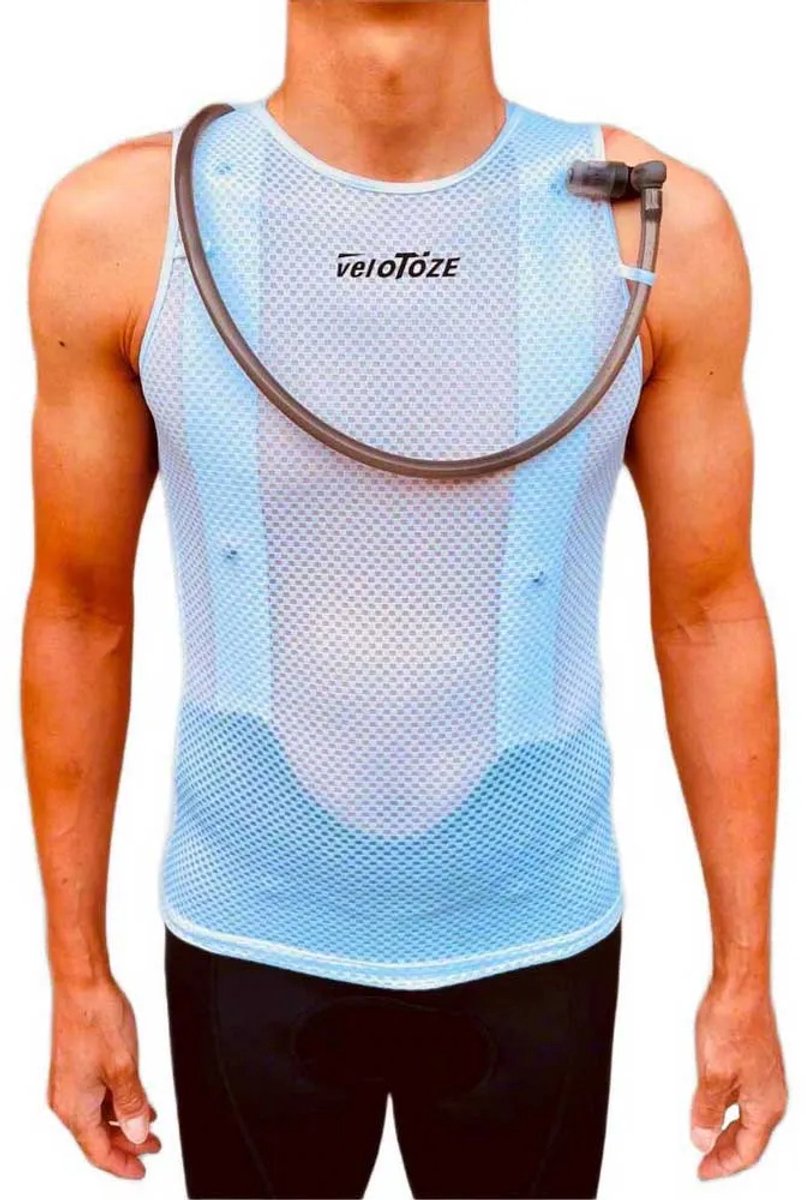 VeloToze Funktionsweste Hydro Vest S Weiß - aerodynamische Trinkweste mit Kühlfunktion