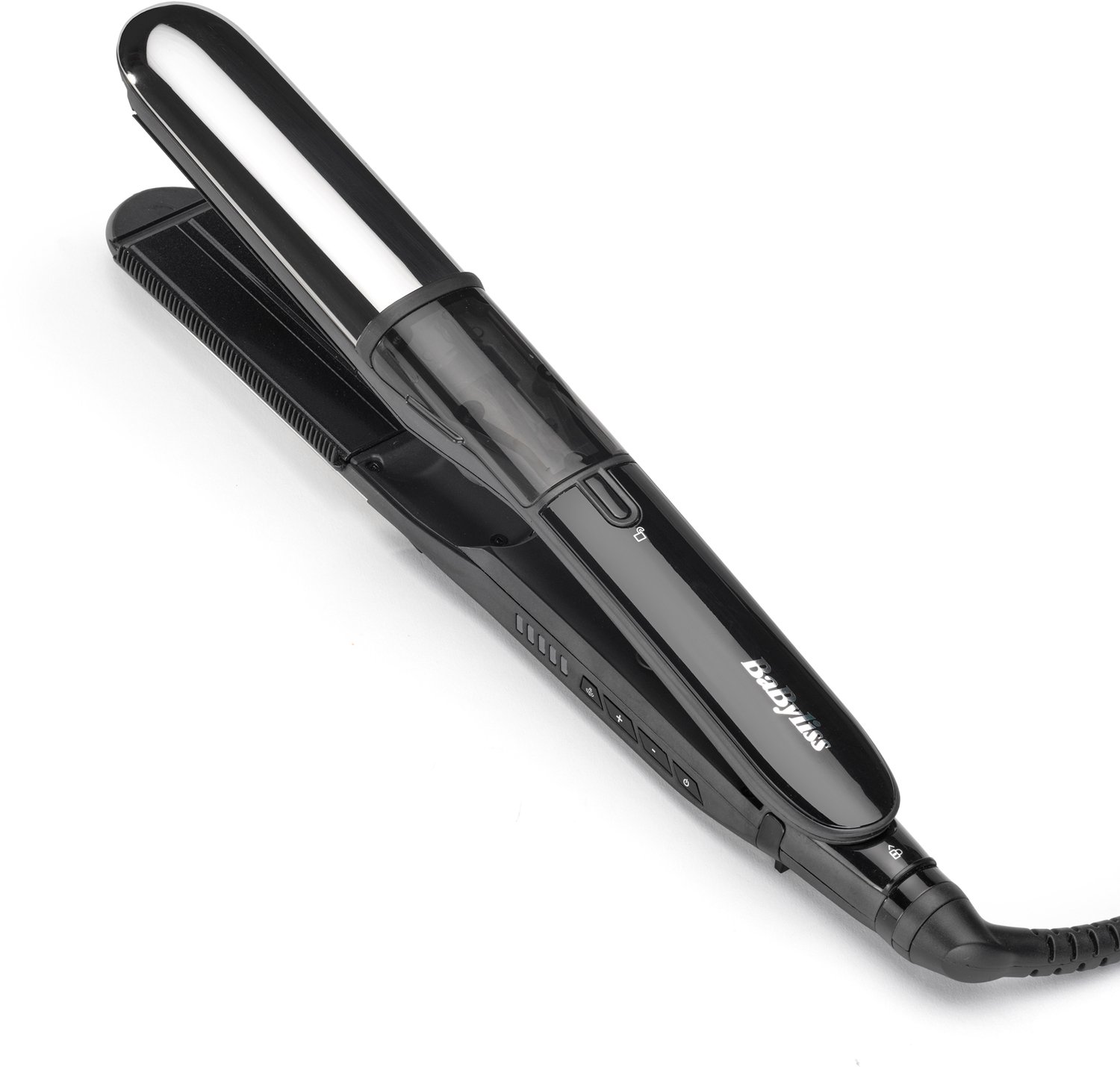 BaByliss Steam Mist Styler Plancha de pelo Vapor Negro, Plata 67 W 2,5 m