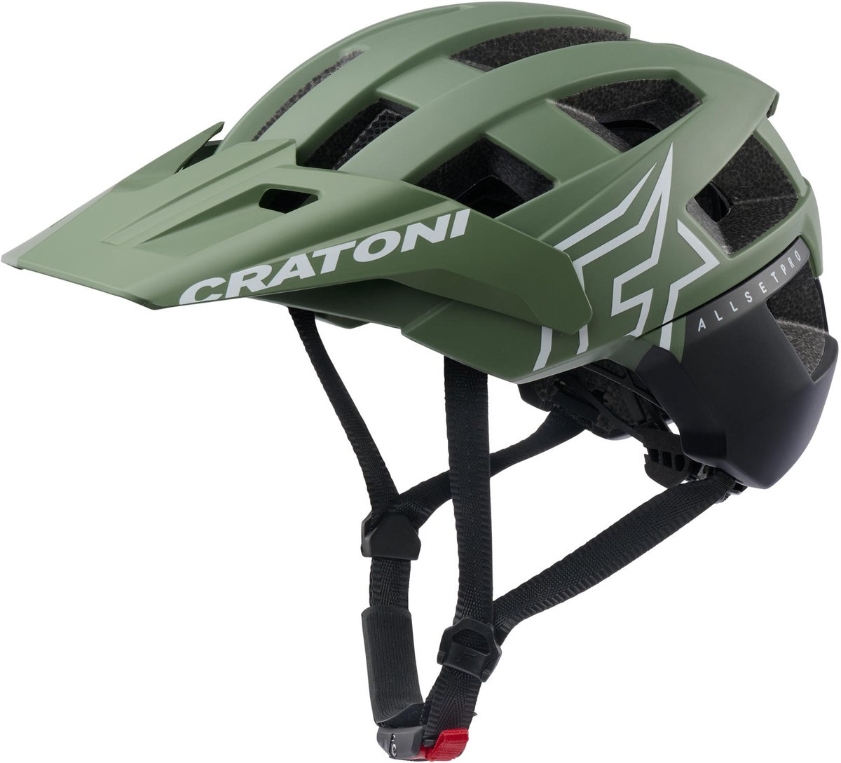 Cratoni Allset Pro, casco de bicicleta, negro mate/verde