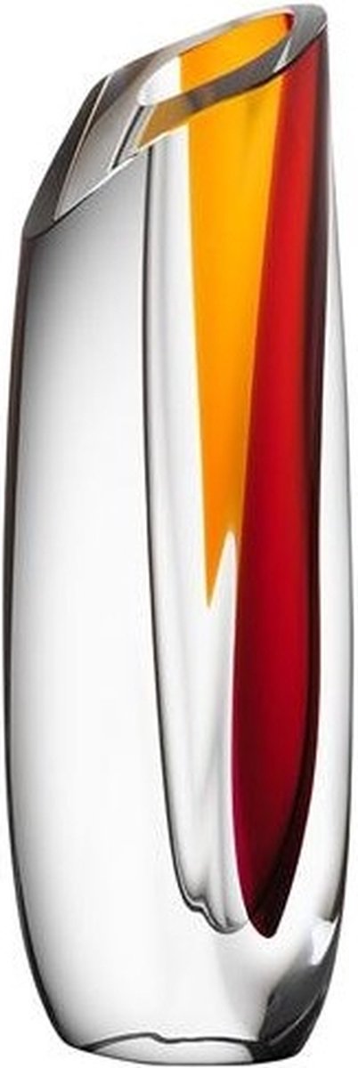 Kosta Boda Jarrón Saraband 36 cm rojo-naranja