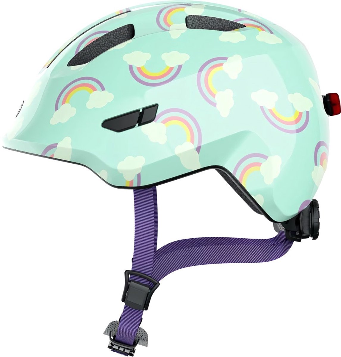 Abus Smiley 3.0 LED, casco de bicicleta, junior, blue rainbow