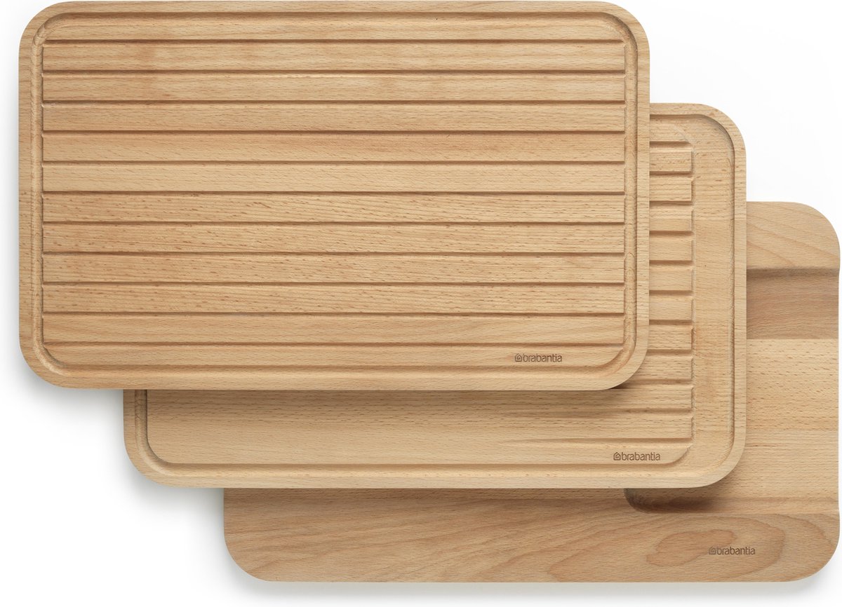 Brabantia Set de 3 tablas de cortar Profile madera de haya