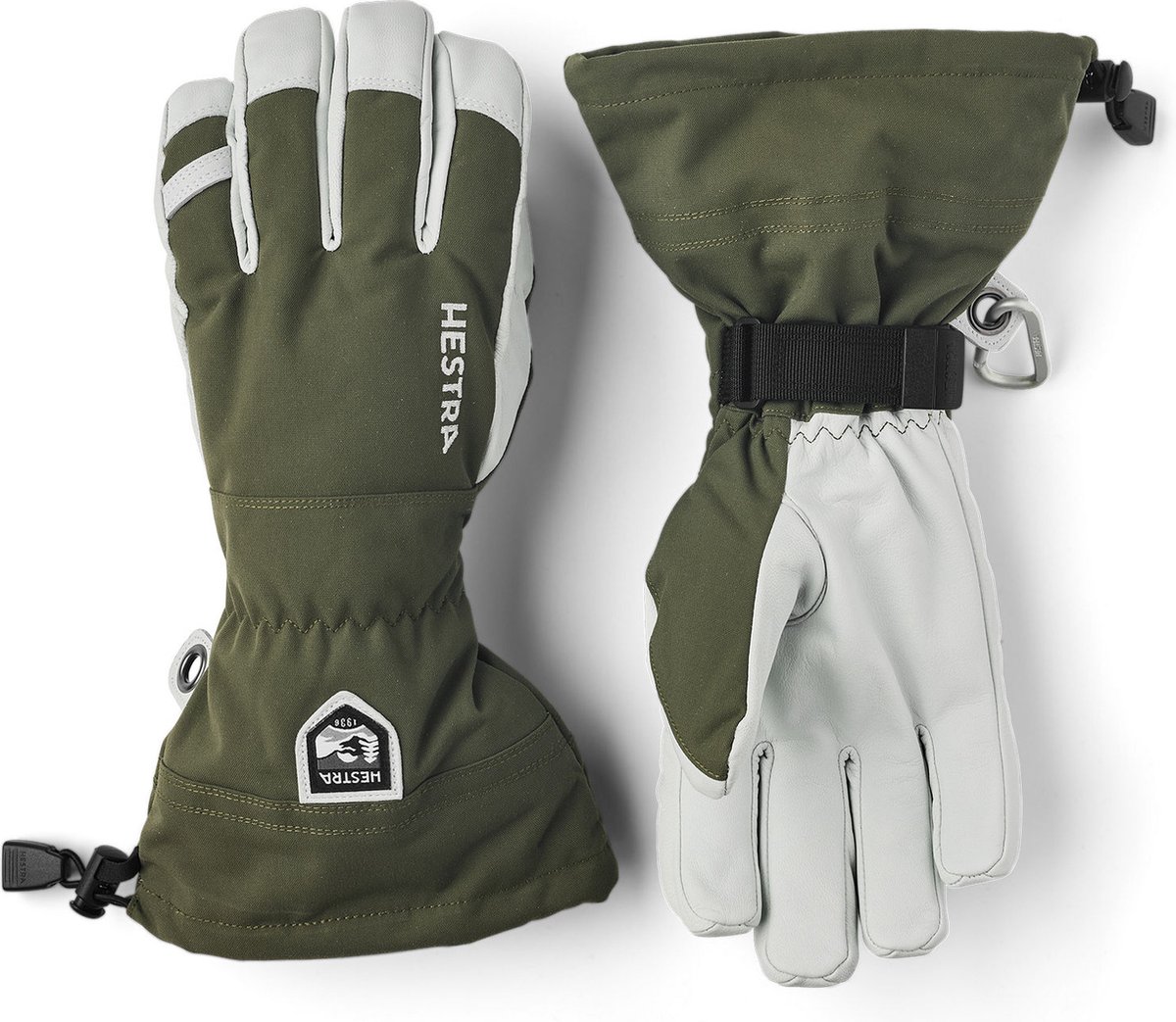 Hestra Army Leather Heli Ski, guanti da sci, verde