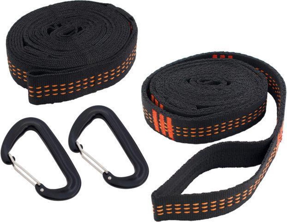 Cinghie per alberi TravelSafe, nero/arancione