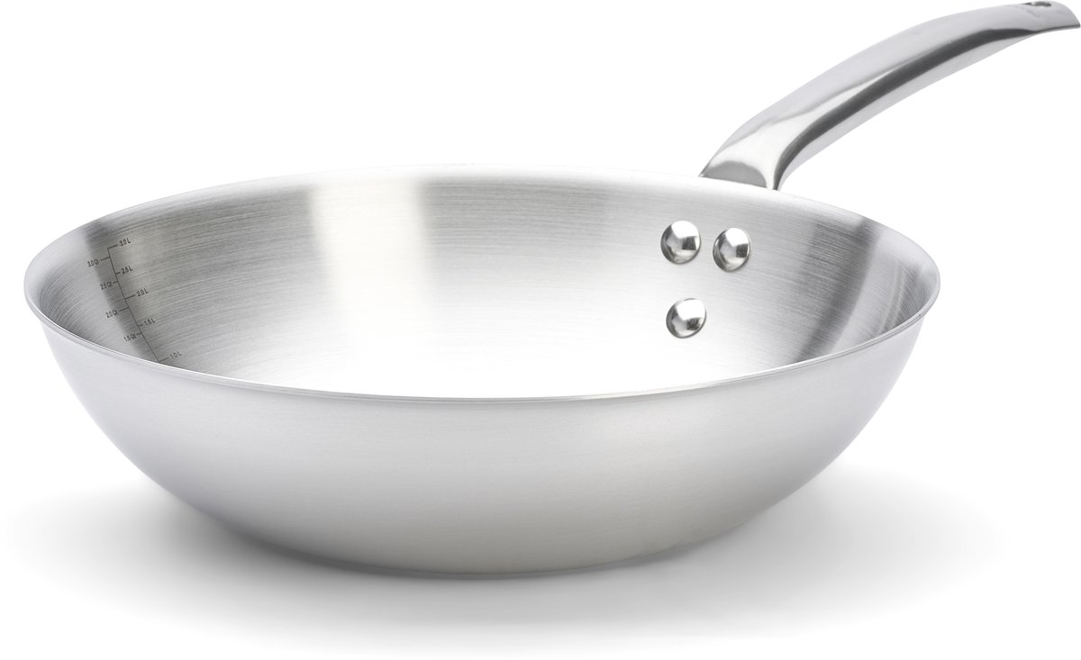 De Buyer Wok Alchimy en acier inoxydable Ø28 cm
