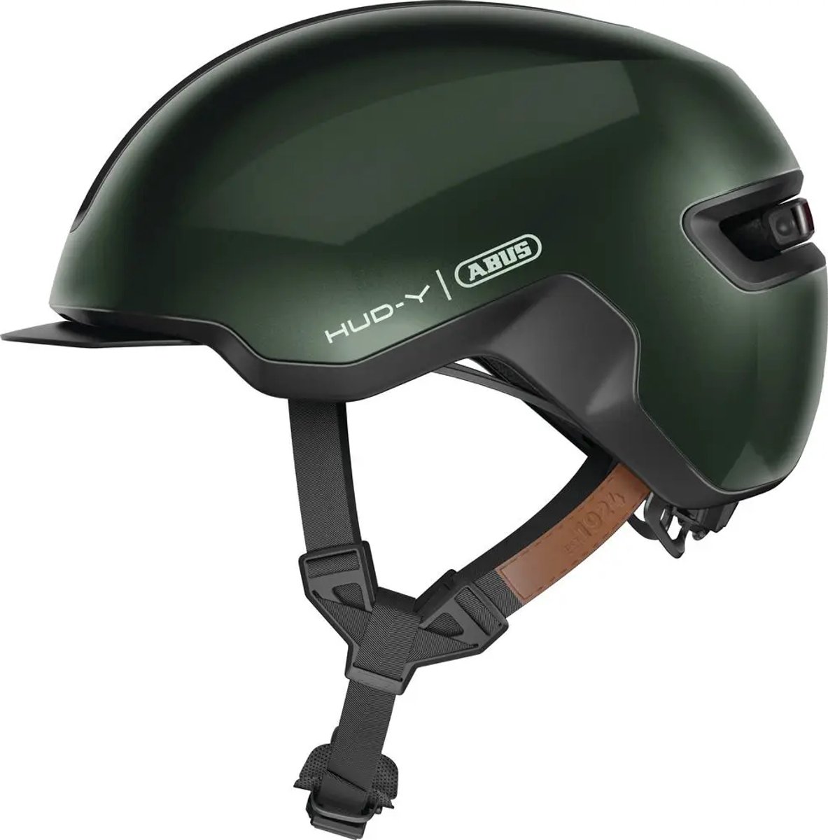 Abus Hud-Y, casco da bici, verde scuro