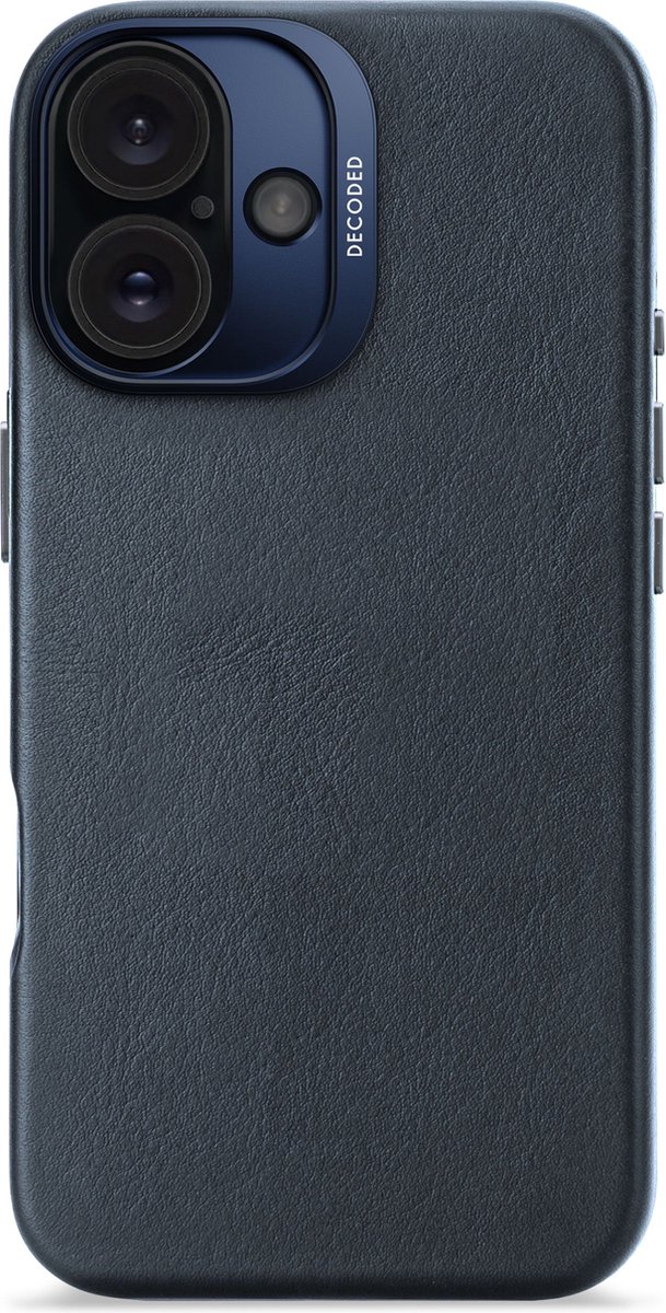 Decoded Leather Backcover for iPhone 16 Navy
