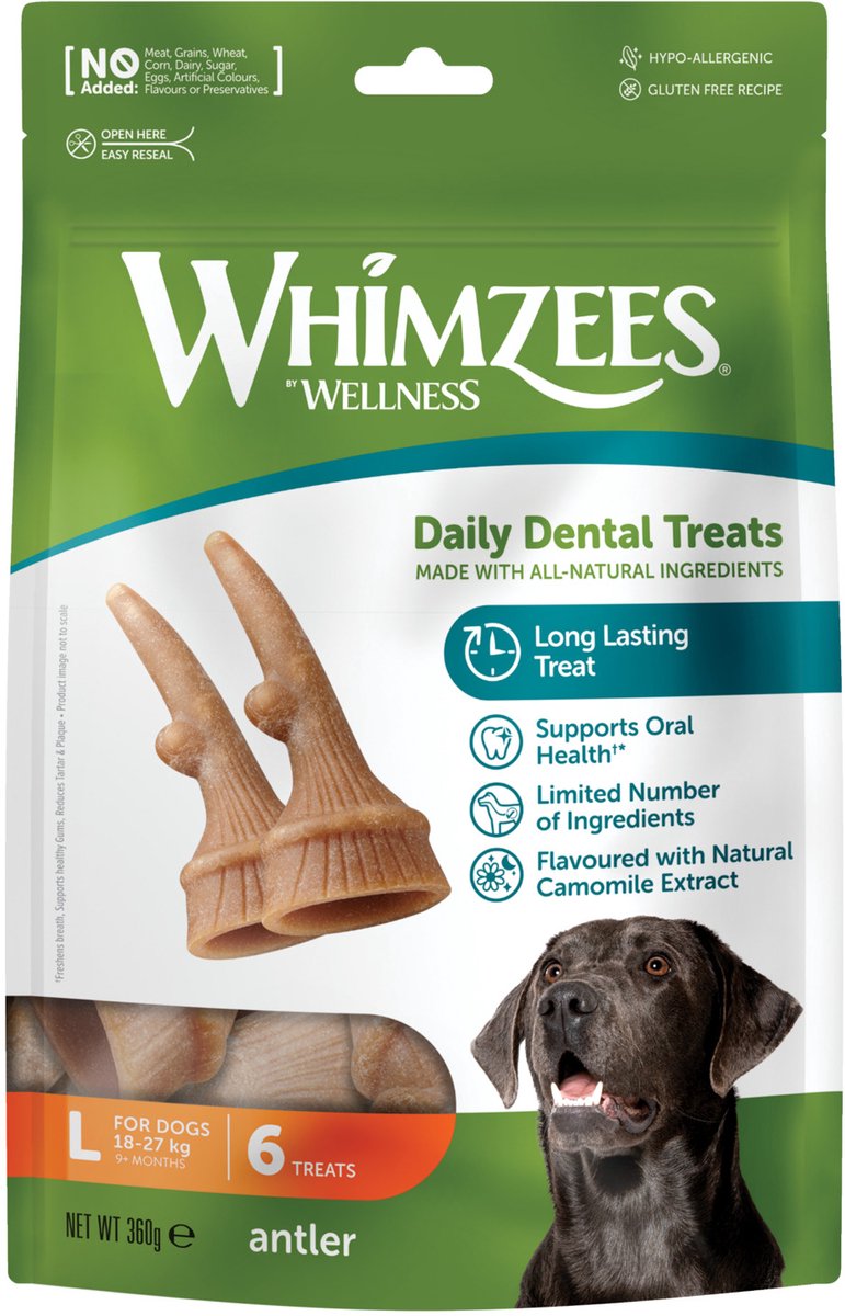 Whimzees tyggeben, gevir, L, pose m/6 stk. (WHZ354