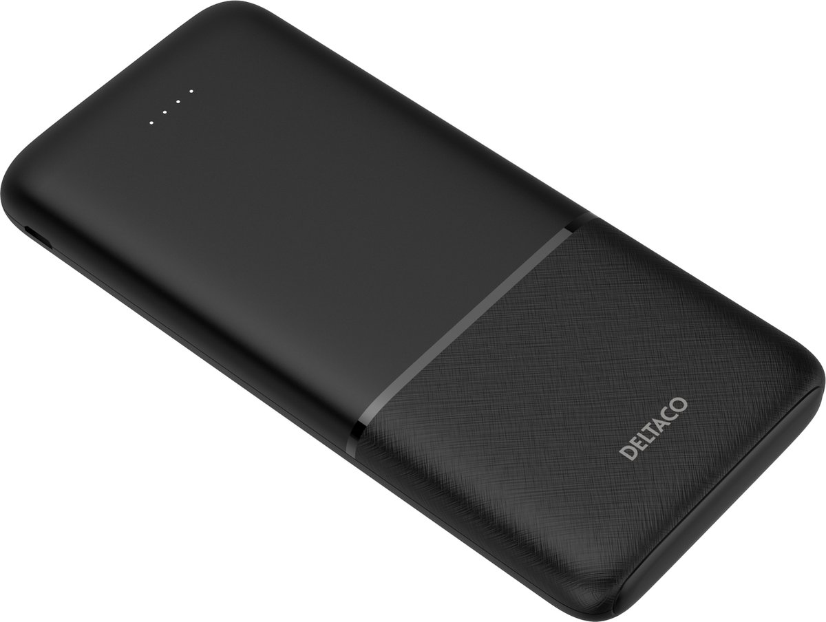 Deltaco PB-C1007 Powerbank | 2x USB-A + 1x USB-C | PD | Black - 10000 mAh