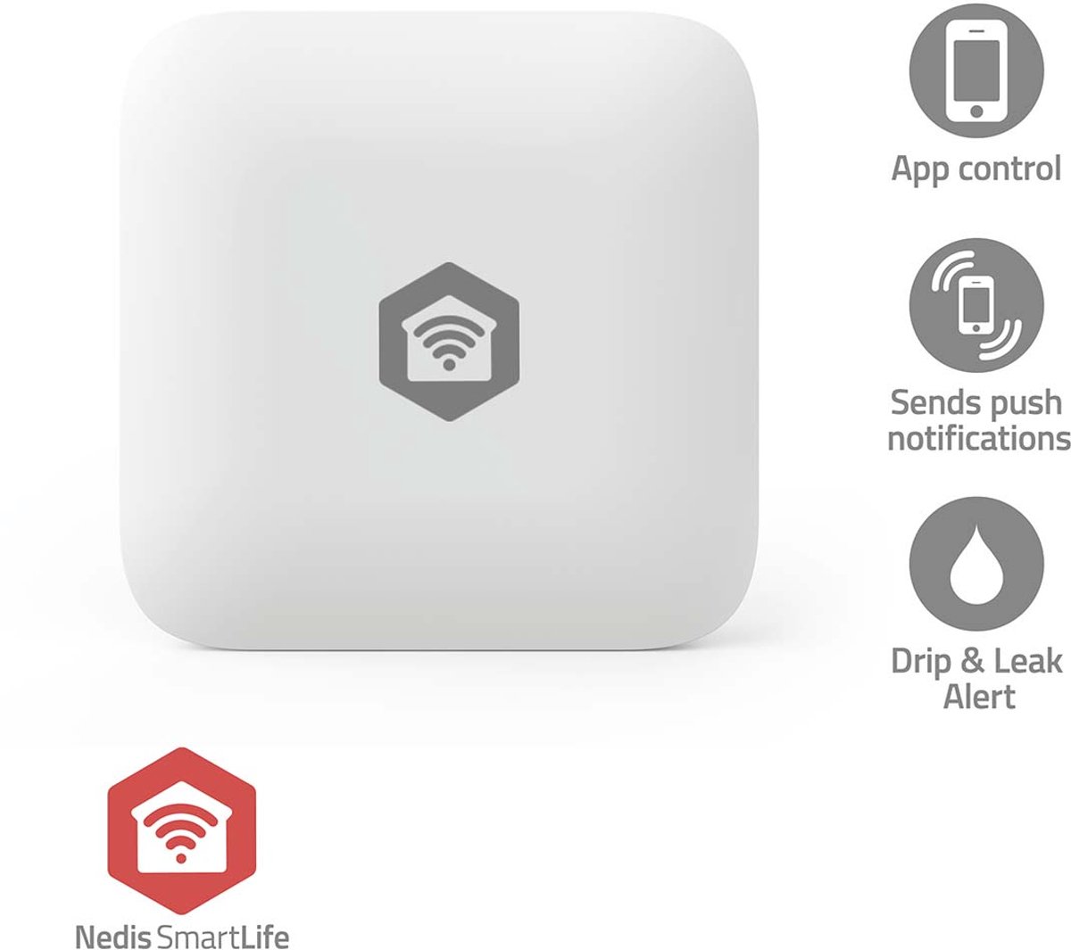 Nedis SmartLife Vand Detektor Zigbee 3.0 Batteri Maks. batteritid: 12 Måned Hvid