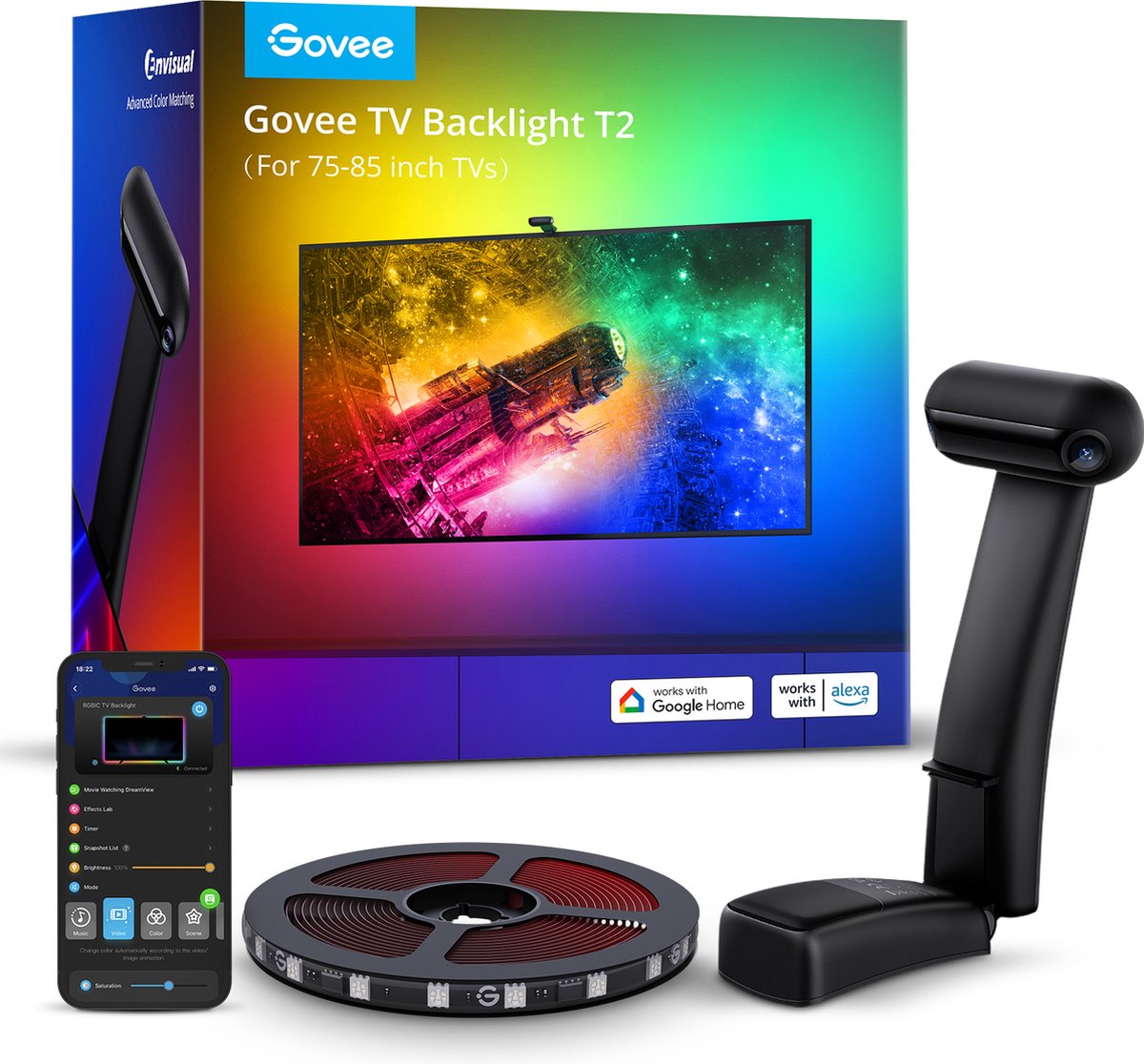 Govee Envisual TV Backlight T2 with Dual Cameras 75"-85"