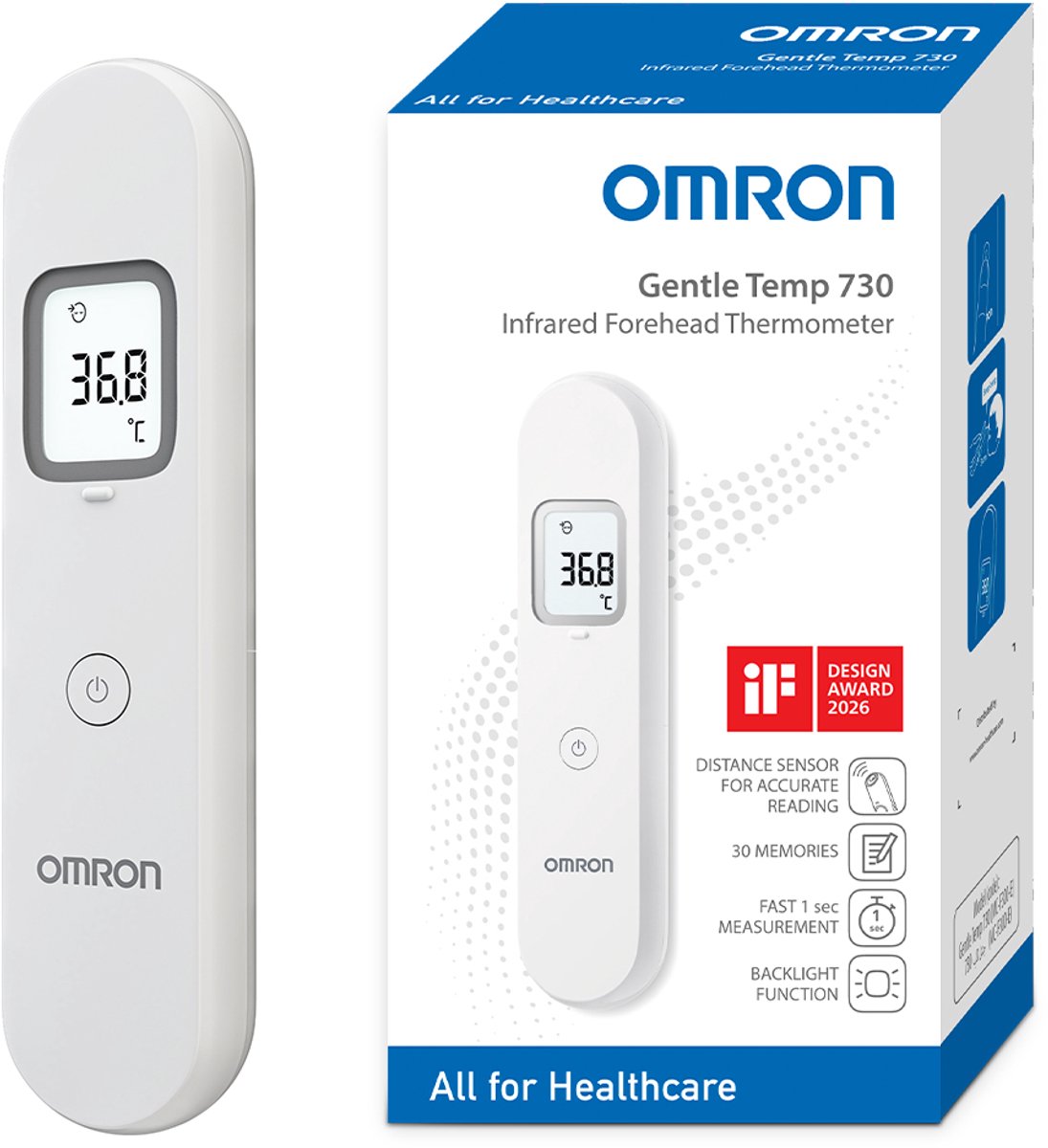 Omron Termometer Gentle Temp 730 - infrarødt pandetermometer