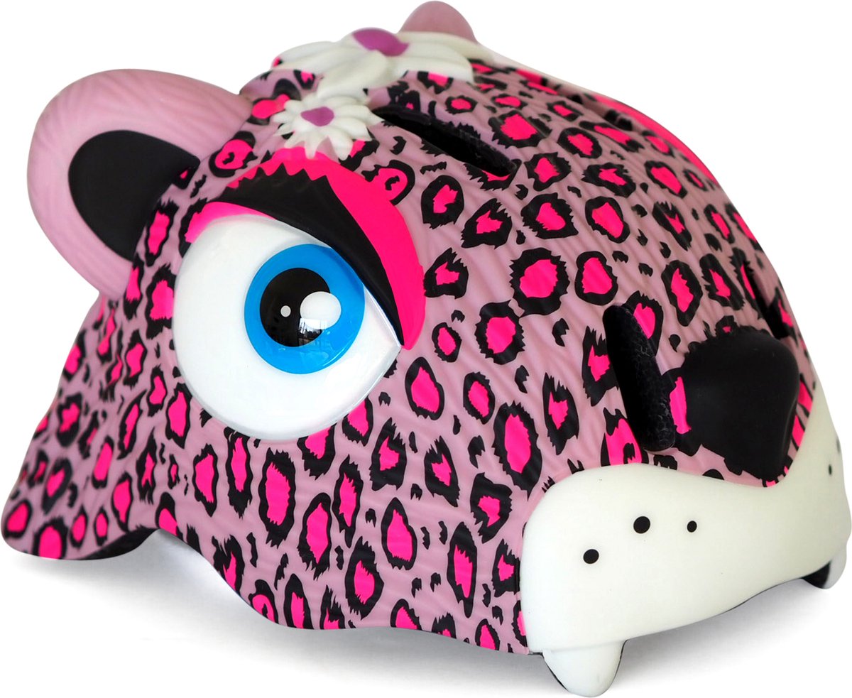 Crazy Safety Leopard, kask rowerowy, junior, różowy