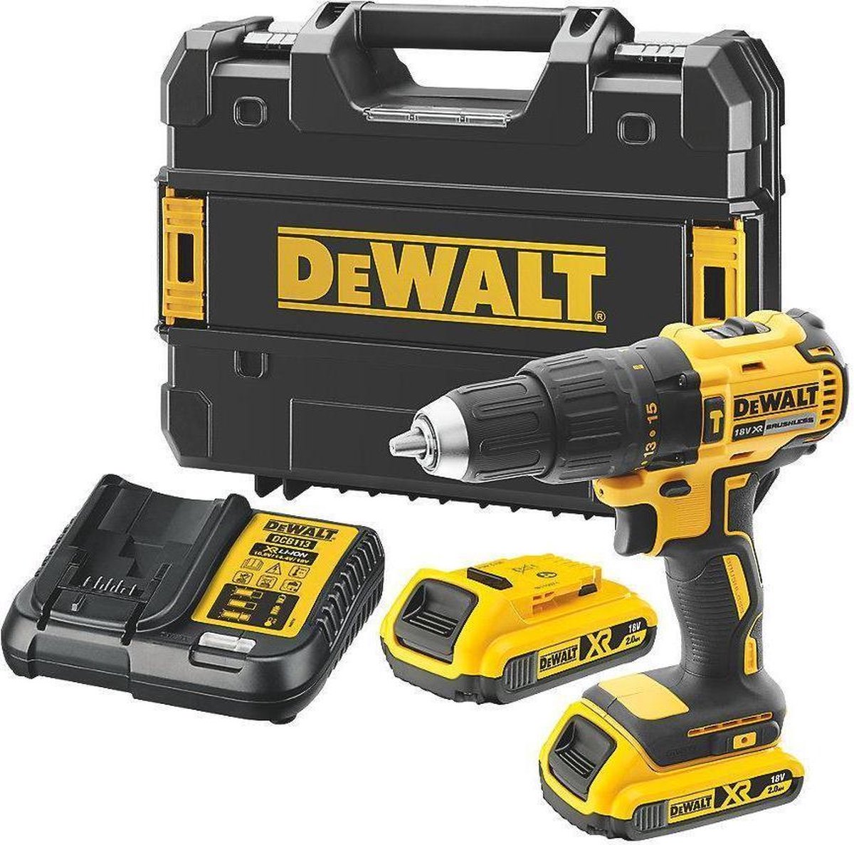 Dewalt 18V XR Brushless Compact Drill Driver - 2 x 2Ah