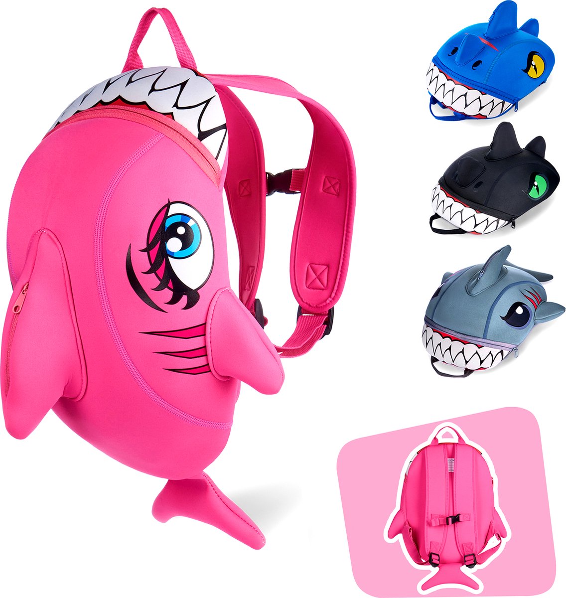 Crazy Safety Shark, plecak, junior, różowy