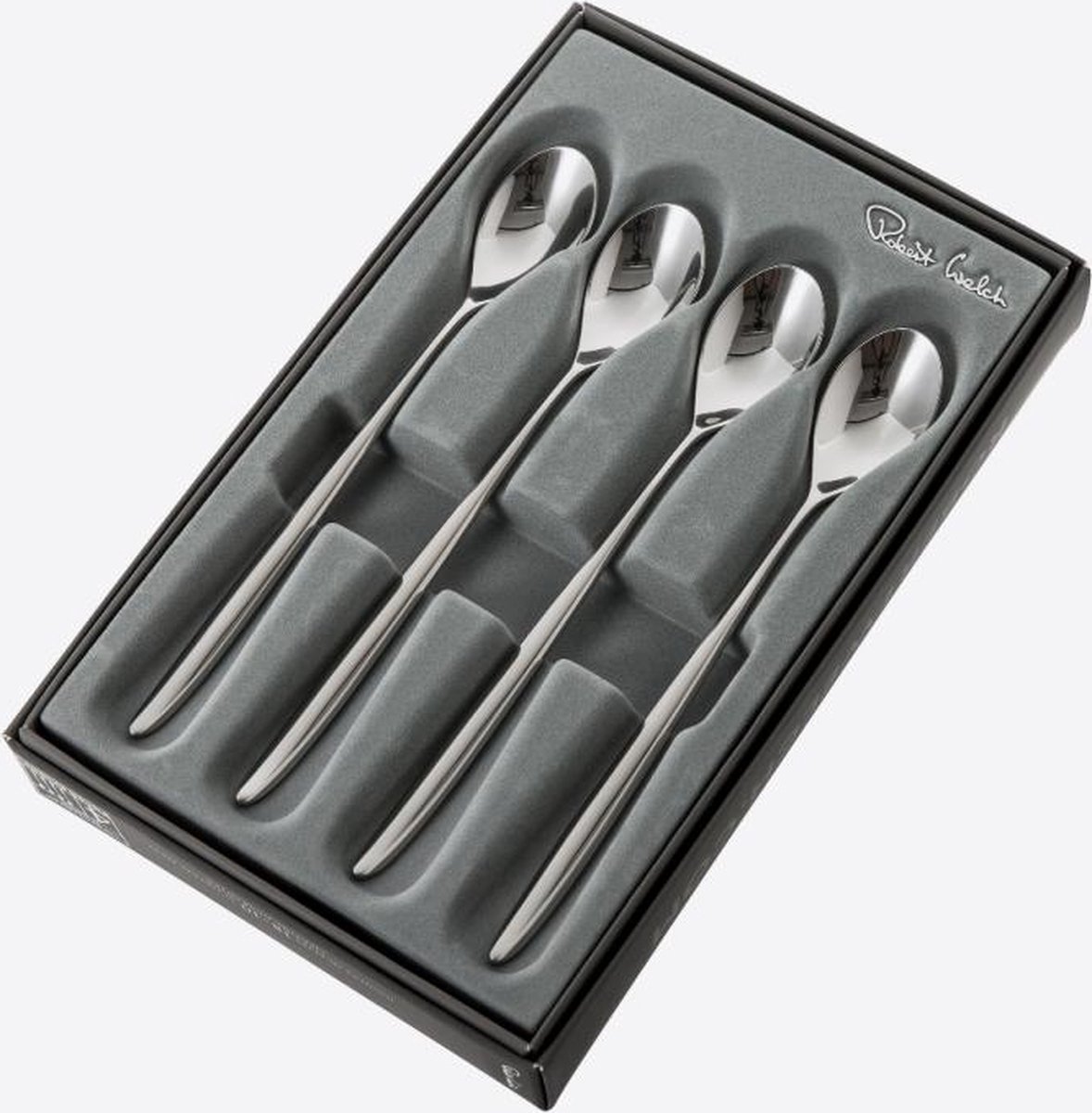 Robert Welch Cucchiaio per caffelatte Hidcote Bright, confezione da 4 Acciaio inox