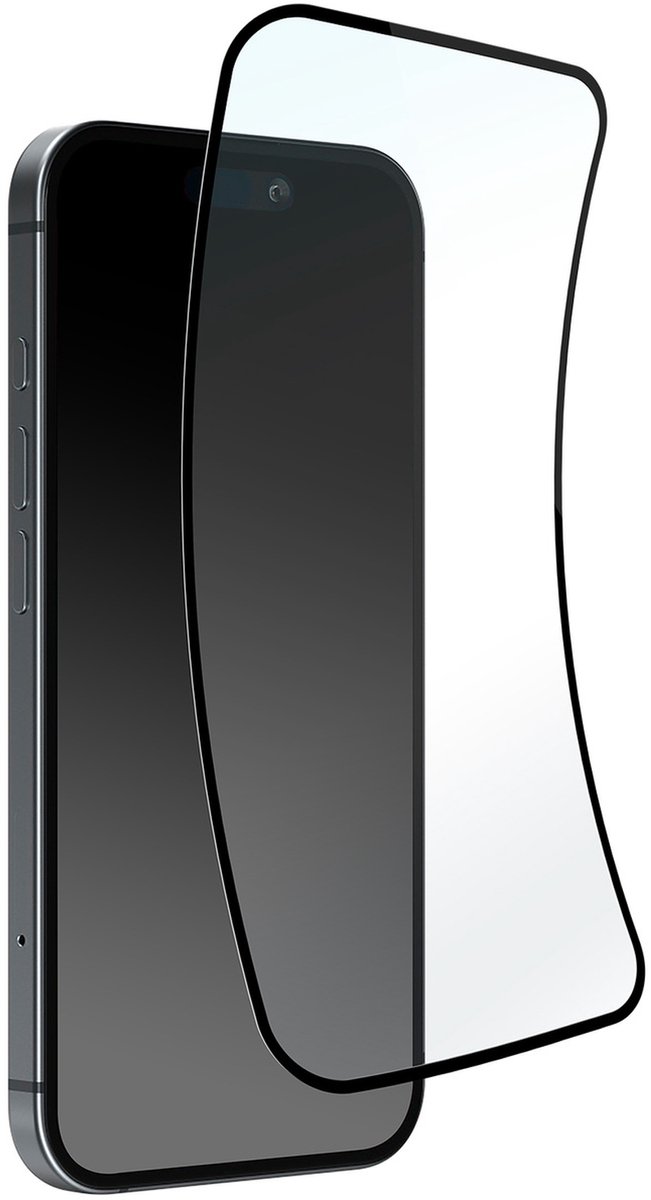 Puro Flexible Glass D3O hybrid glass with black frame for iPhone 16 Pro Max