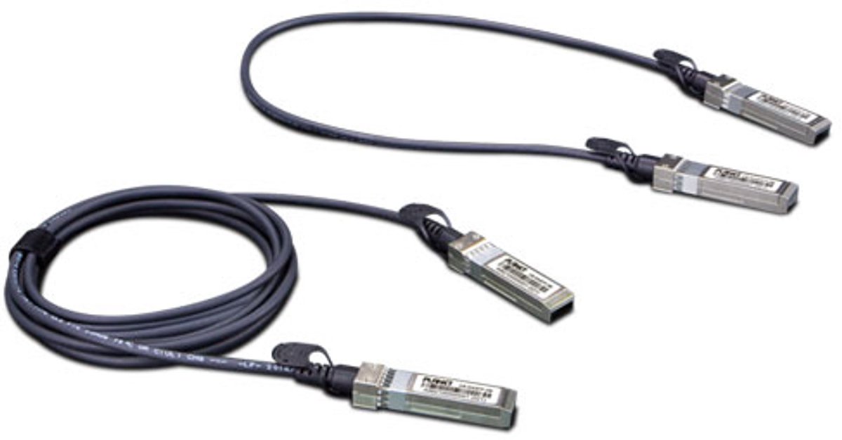 PLANET 10GBase direct attach cable - 50 cm - Sort - 0.5m