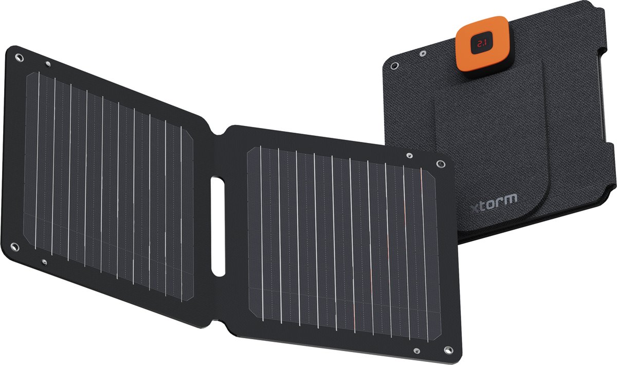 Xtorm Kraftfuld 14W solcellelader IPX4 USB-C/A udgange