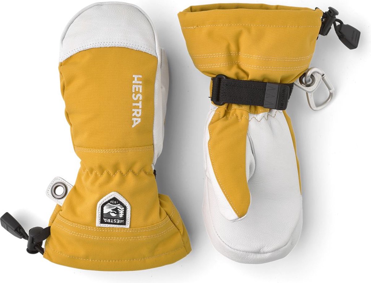 Hestra Army Leather Heli Ski Jr, mitenki narciarskie, juniorskie, żółte