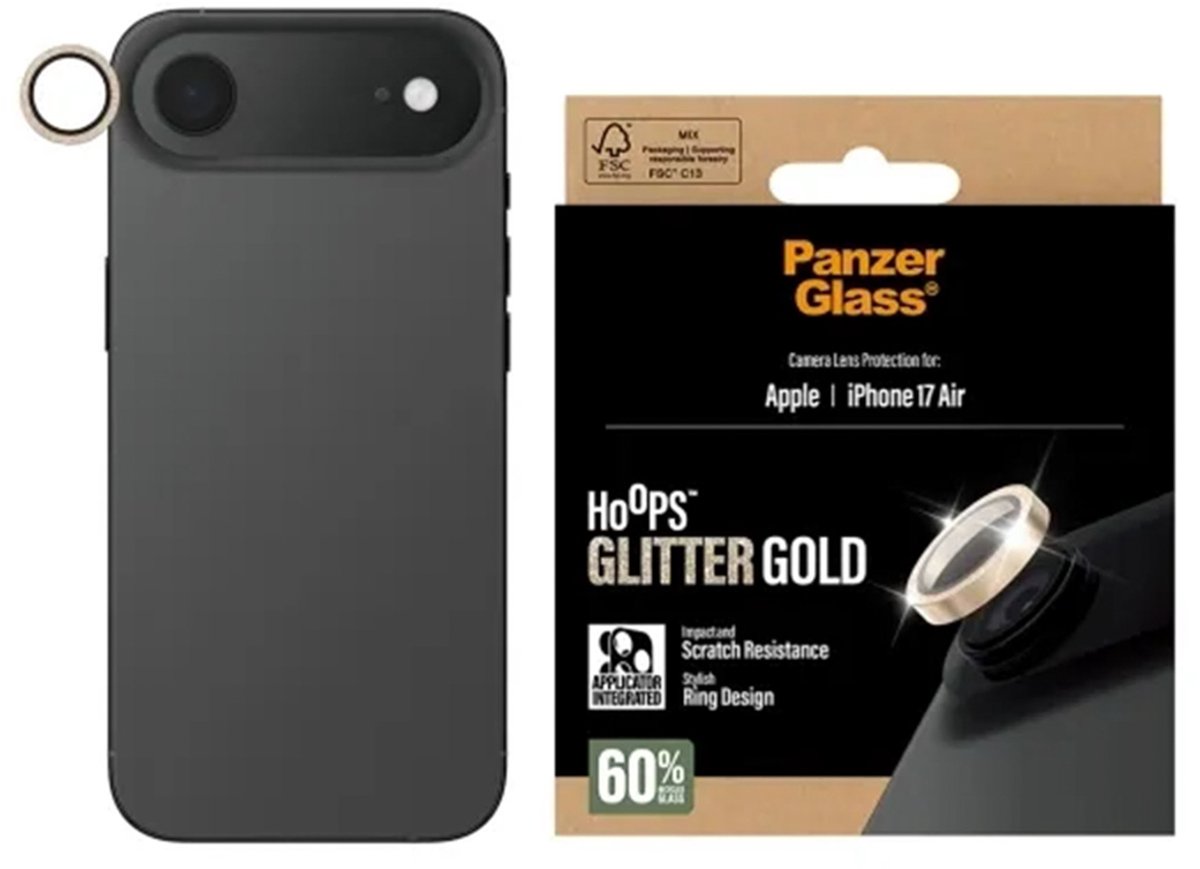 PanzerGlass Hoops® Glitter Gold Camera Lens Protector iPhone Air
