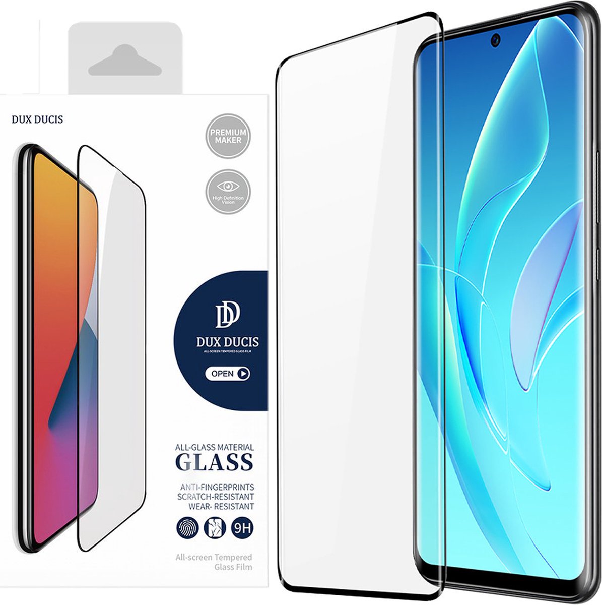 Dux Ducis Curved Glass Tempered Glass for Honor 60 Pro with Frame Black
