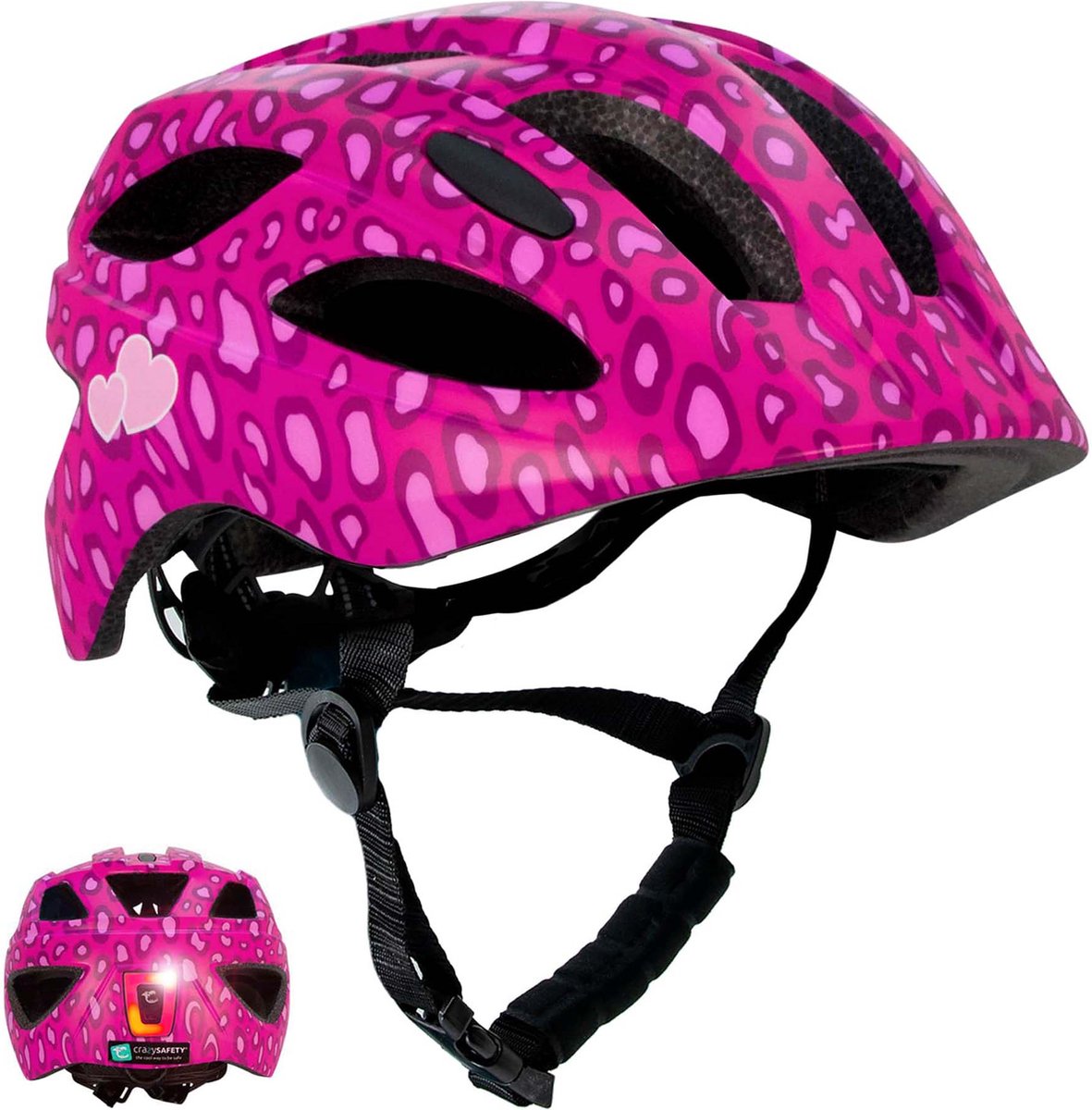 Crazy Safety Cool Spots, kask rowerowy, junior, różowy