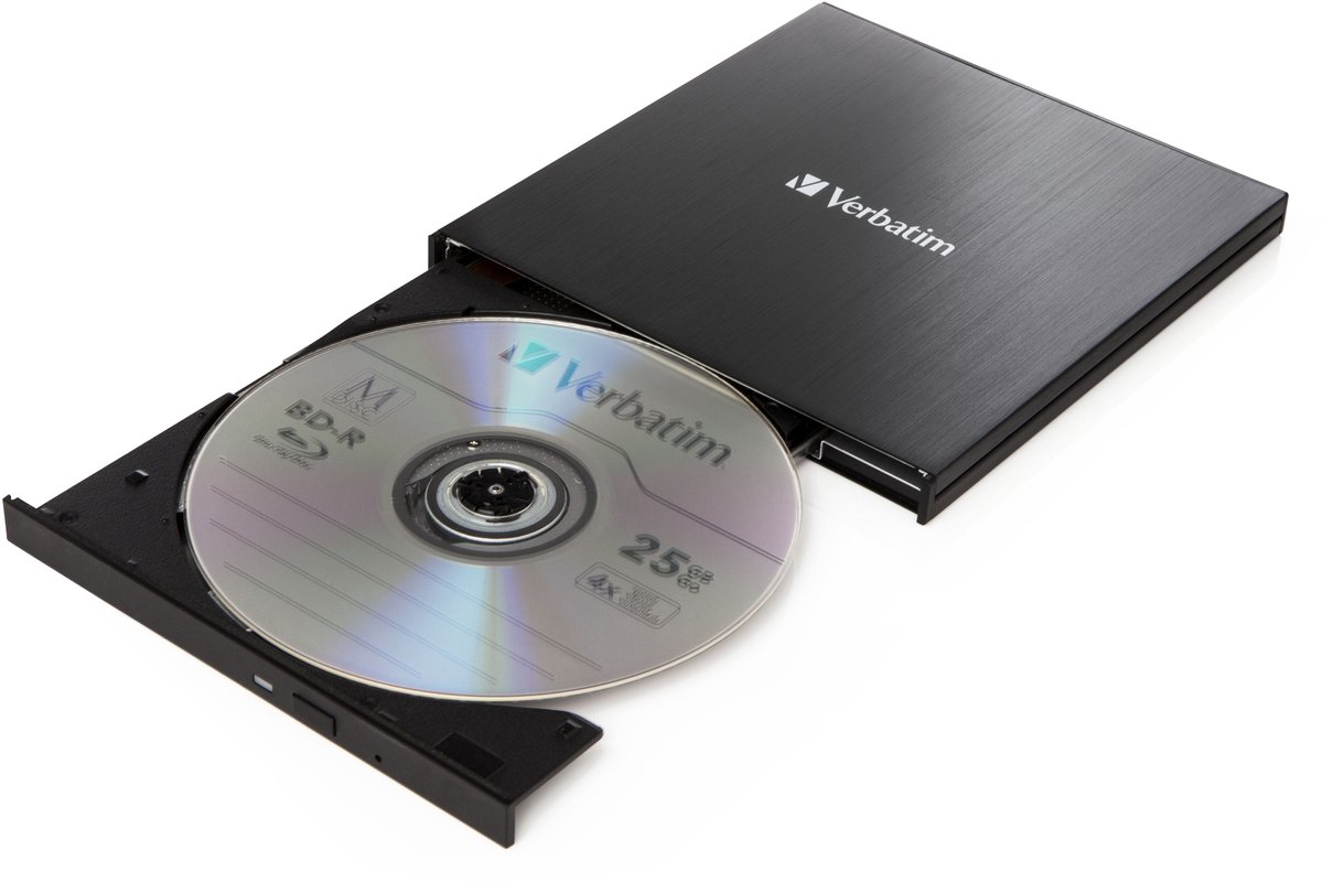 Verbatim Ultra HD 4K - BDXL drive - SuperSpeed USB 3.1 Gen 1 - external - Bluray-BDRW (Brænder) - USB 3.1 - Sort