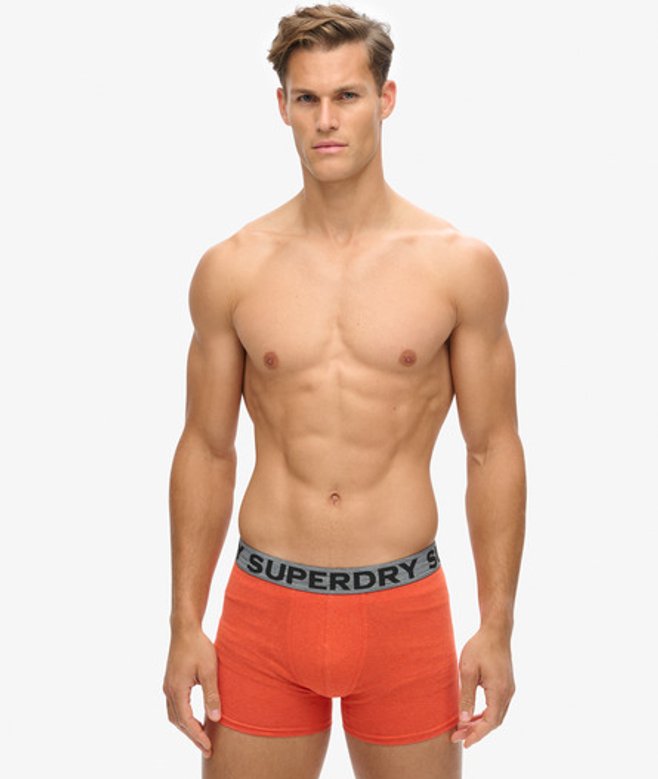 Superdry Herren Boxershorts aus Bio-baumwolle im 3er-Pack Orange - Größe: XL