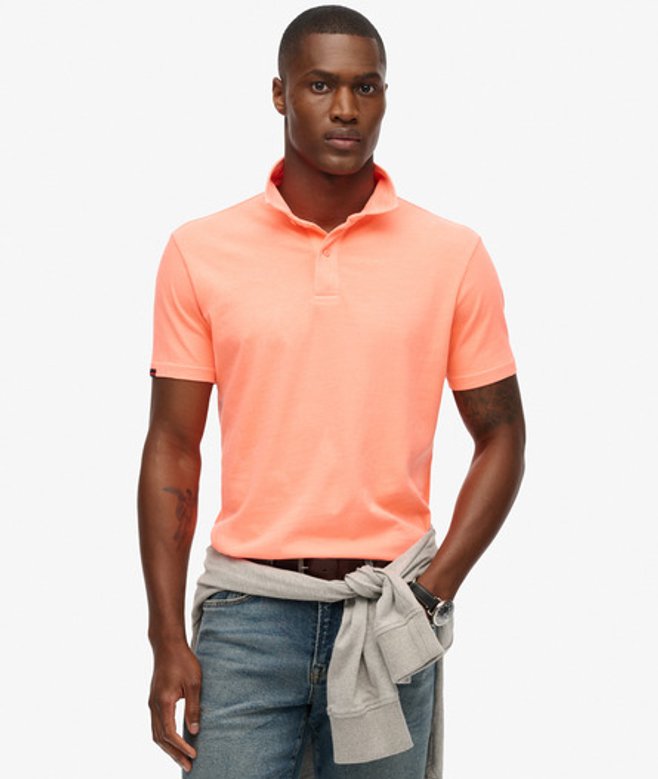 Superdry Herren Essential Jersey Poloshirt Orange - Größe: Xxxl