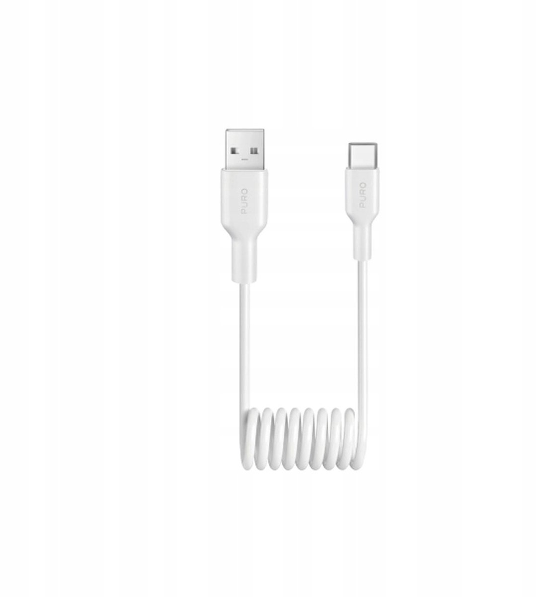 Puro 10W USB-A - USB-C 1m spiral cable - white