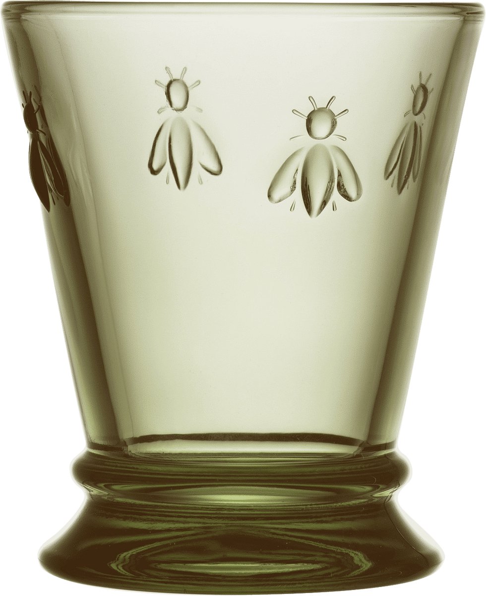 La Rochère 6 Vasos de agua Abeille 26 cl Verde oliva