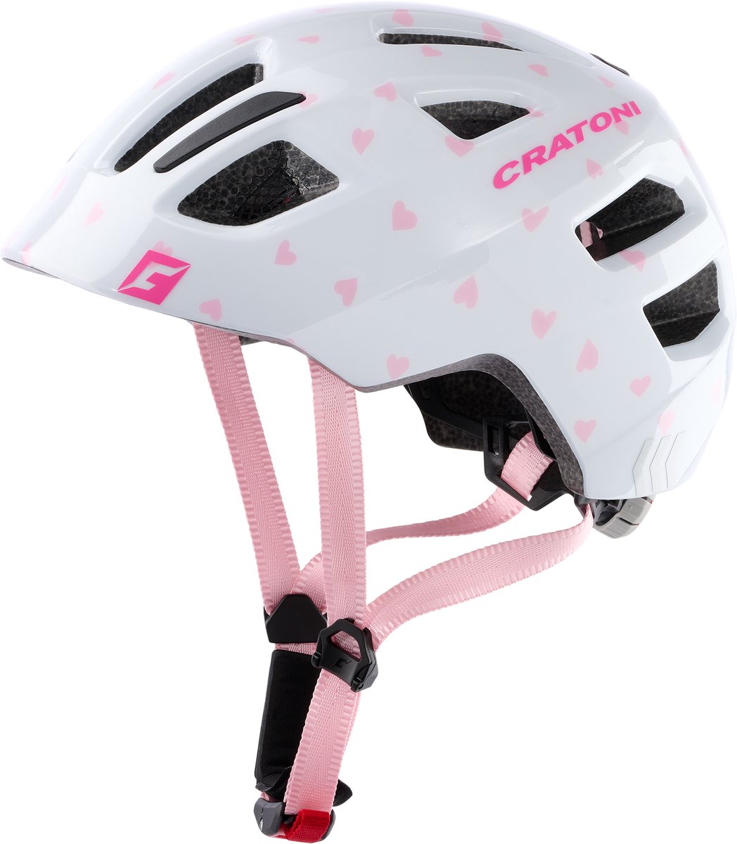 Cratoni Maxster, kask rowerowy, biały/różowy