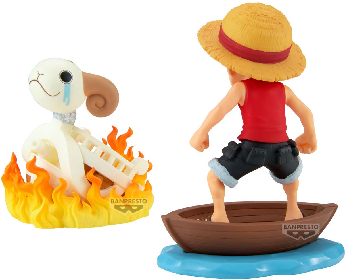 Banpresto - ONE PIECE - COLLECTABLE FIGURE - MONKEY.D.LUFFY & GOING MERRY 8 cm - Figur