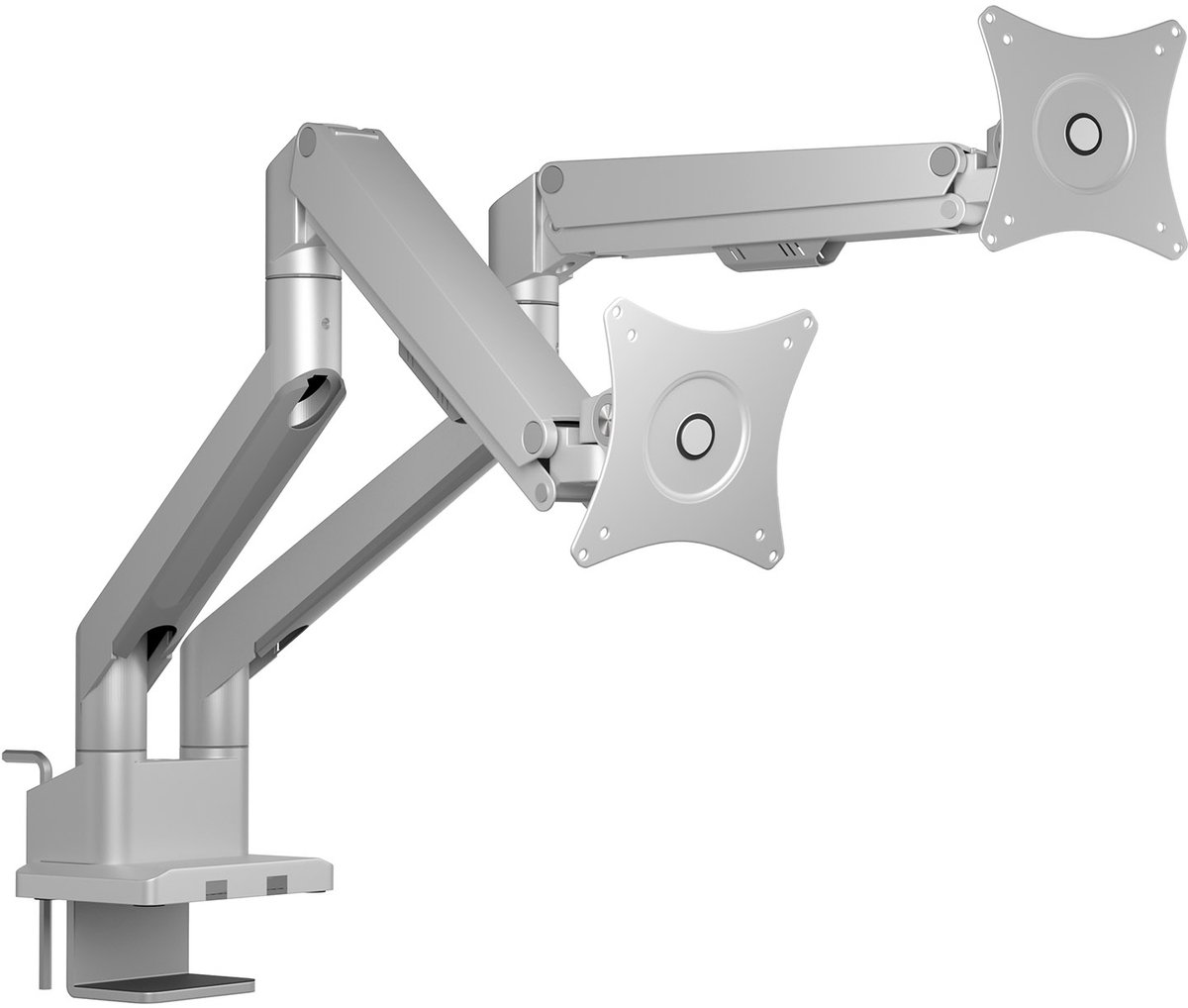 ICY BOX mounting kit - adjustable arm - for 2 flat panels - silver/grey