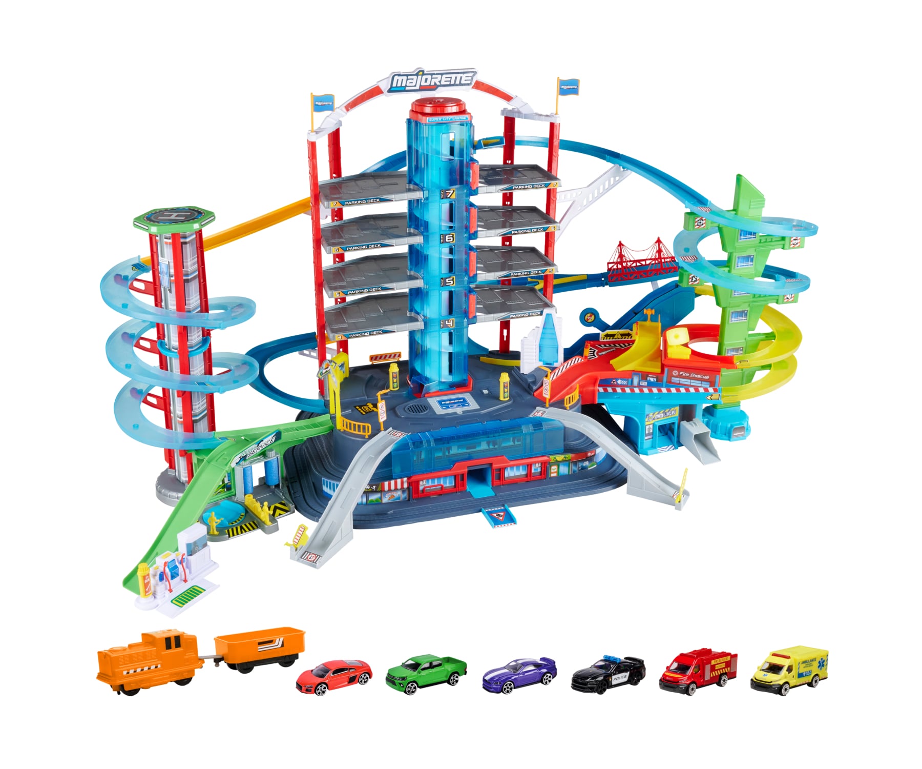 Majorette - Super City Garage + 6 Vehicles (8502009003)