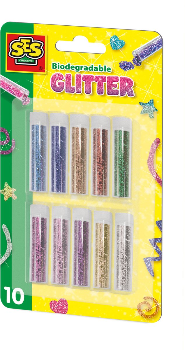 SES Creative Biodegradable Glitter - 10 Colours of Glitter