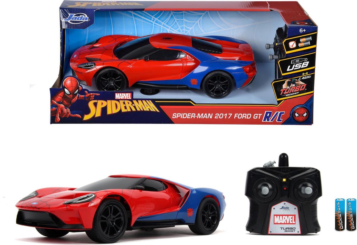 Jada Toys Radiostyret Marvel Spider-Man 2017 Ford GT, 1:16