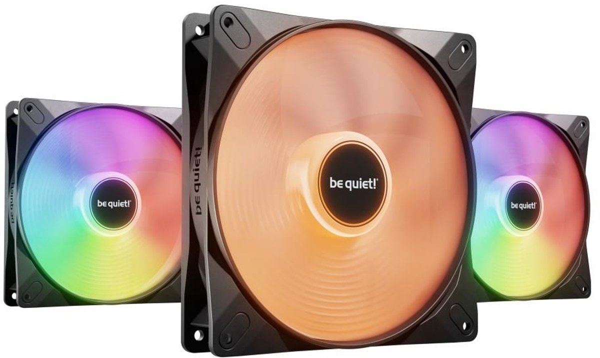 be quiet! LIGHT WINGS LX 140 (3-pack) - Kabinet køler - 140mm - Sort med RGB LED lys - 23 dBA