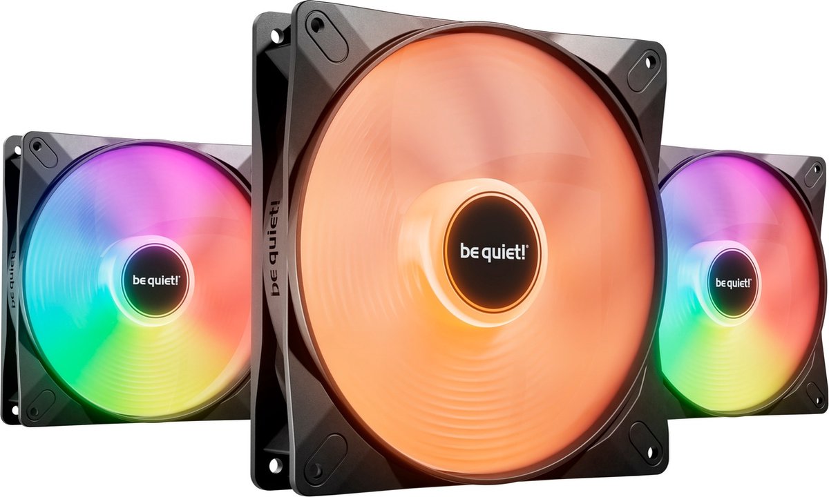 be quiet! LIGHT WINGS LX 140mm high-speed (3-pack) - Kabinet køler - 140mm - Sort med RGB LED lys - 23 dBA