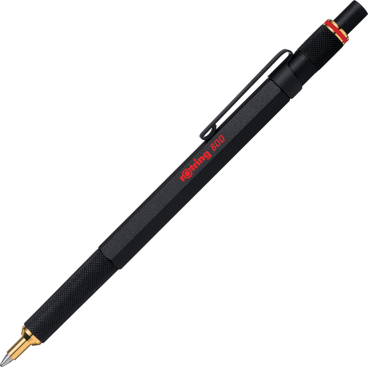 Rotring rOtring 800 kuglepen | Mellempunkt | Sort blæk | Sort tønde | Genopfyldning