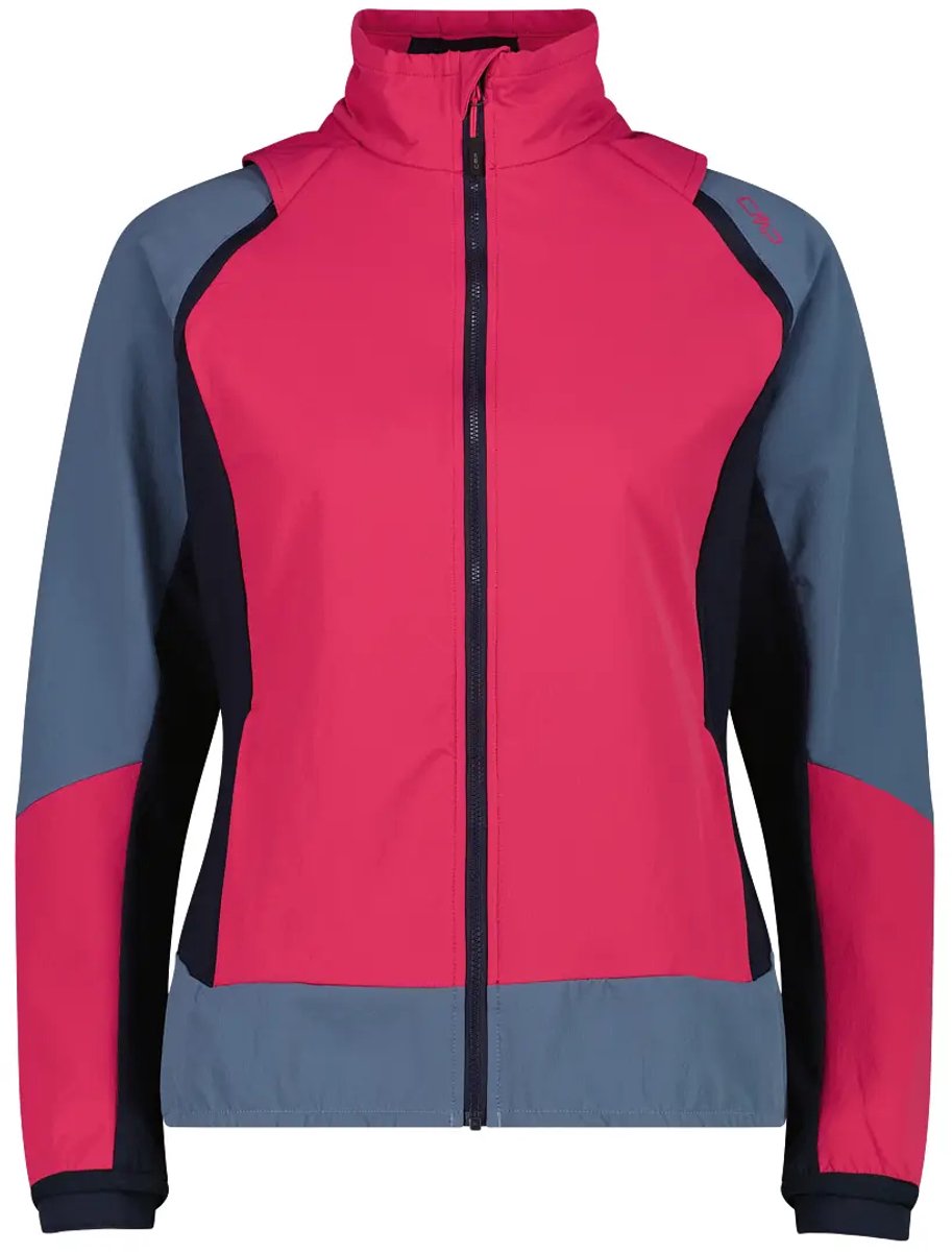 Women's hybrid waterproof jacket with removable sleeves CMP