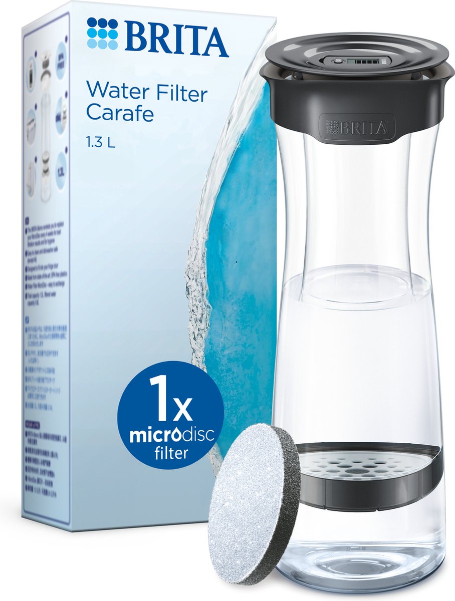 Brita Fill&Serve Mind - water filter carafe - dark grey - Size 10.8 cm - Height 32 cm - 1.3 L