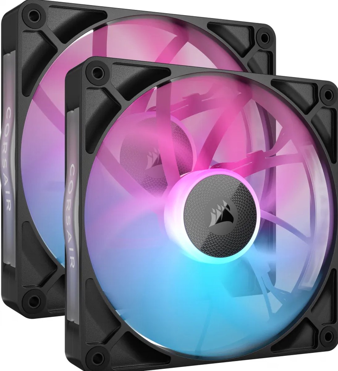 Corsair iCUE LINK RX140 RGB 2-pack - Kabinet køler - 140mm - Sort med RGB LED lys - 36 dBA